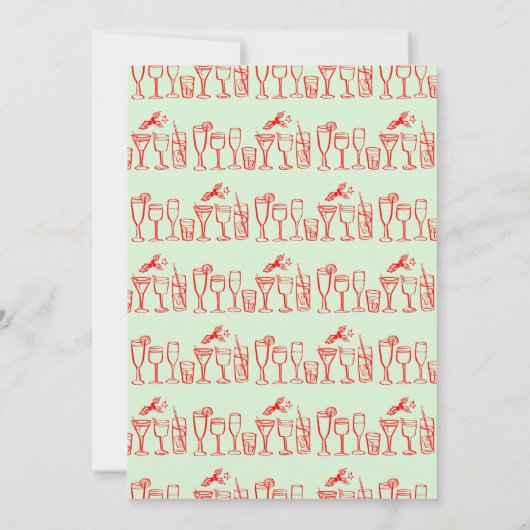 Whimsical Cocktail Drinks Custom Holiday Party Einladung (Rückseite)