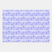 Whimsical Cocktail Drinks Party Blaues Geschenk Geschenkpapier Set (Vorderseite 2)