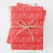 Whimsical Cocktail Drinks Wein Party Farbiges Gesc Geschenkpapier Set (Beispiel)