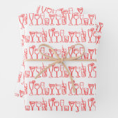 Whimsical Cocktail Drinks Wein Party Farbiges Gesc Geschenkpapier Set (Beispiel)