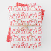 Whimsical Cocktail Drinks Wein Party Farbiges Gesc Geschenkpapier Set (Beispiel)