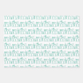 Whimsical Cocktail Drinks Wein Party Farbiges Gesc Geschenkpapier Set (Vorderseite 3)