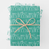 Whimsical Cocktail Drinks Wein Party Farbiges Gesc Geschenkpapier Set (Beispiel)