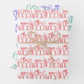 Whimsical Cocktail Drinks Wein Party Farbiges Gesc Geschenkpapier Set (Beispiel)