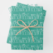 Whimsical Cocktail Drinks Wein Party Farbiges Gesc Geschenkpapier Set (Beispiel)