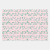 Whimsical Cocktail Drinks Wein Party Farbiges Gesc Geschenkpapier Set (Vorderseite)