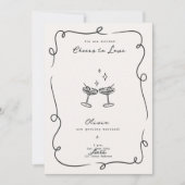 Whimsical Cocktail Minimalist Wedding  Einladung (Vorderseite)
