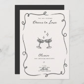 Whimsical Cocktail Minimalist Wedding  Einladung (Vorne/Hinten)