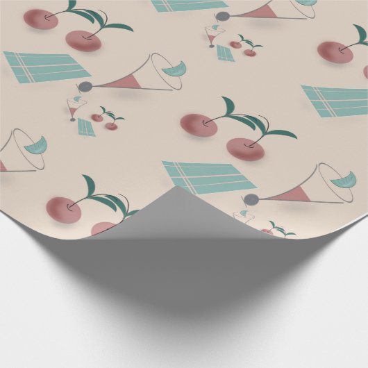 Whimsical cocktail wrapping paper geschenkpapier (Ecke)