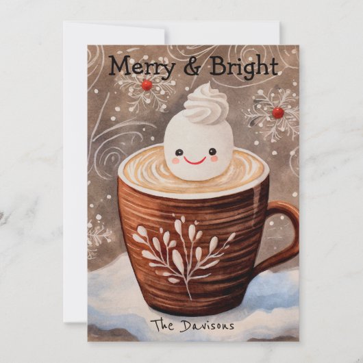 Whimsical Cocoa Holiday Card Feiertagskarte (Vorderseite)