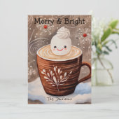 Whimsical Cocoa Holiday Card Feiertagskarte (Stehend Vorderseite)