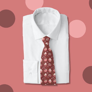 Whimsical Cocoa Tasse Pattern Holiday Neck Tie Krawatte