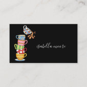 Whimsical Coffee Cups Treffen wir uns für den Kaff Telefonnummerkarte (Vorderseite)