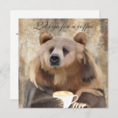 Whimsical Coffee Drink Bär | Lasst uns aufholen! Einladung (Vorne/Hinten)