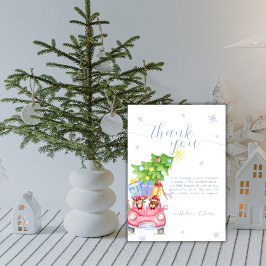 Whimsical Cold Outside Reindeer Bear Baby Shower  Dankeskarte