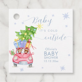 Whimsical Cold Outside Reindeer Bear Baby Shower  Geschenkanhänger