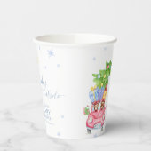 Whimsical Cold Outside Reindeer Bear Baby Shower Pappbecher (Links)