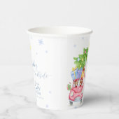 Whimsical Cold Outside Reindeer Bear Baby Shower  Pappbecher (Rechts)