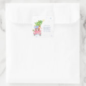 Whimsical Cold Outside Reindeer Bear Baby Shower  Quadratischer Aufkleber (Tasche)