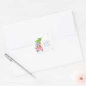 Whimsical Cold Outside Reindeer Bear Baby Shower  Quadratischer Aufkleber (Umschlag)