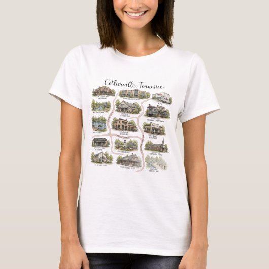 Whimsical Collierville TN T-Shirt (Vorderseite)