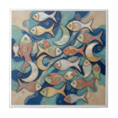 Whimsical Color Splash Fish Pattern ID1201 Fliese (Vorderseite)