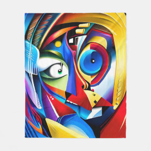 Whimsical Colorful Abstrakt ArtisticFleece Blanket Fleecedecke