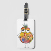 Whimsical Colorful Bird Drink Kaffee Gepäckanhänger (Vorderseite Vertikal)