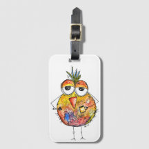 Whimsical Colorful Bird Drink Kaffee