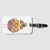 Whimsical Colorful Bird Drink Kaffee Gepäckanhänger (Vorderseite (Horizontal))