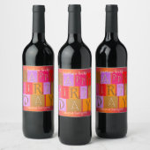 Whimsical Colorful Birthday Wine Label Weinetikett (Flaschen)