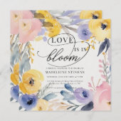 Whimsical Colorful Blume Liebe Bloom Brautparty Einladung (Vorne/Hinten)