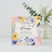 Whimsical Colorful Blume Liebe Bloom Brautparty Einladung (Stehend Vorderseite)