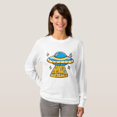 Whimsical Colorful Cartoon Space UFO T-Shirt (Vorne ganz)