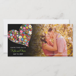 Whimsical Colorful Chic Spring Flowers Foto Save The Date