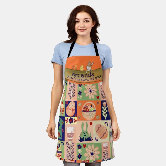 Whimsical Colorful Collage Schürze (Getragen)