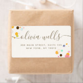 Whimsical Colorful Confetti Signature Script Labe (Insitu)