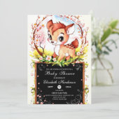Whimsical Colorful Deer Baby Dusche Einladung (Stehend Vorderseite)