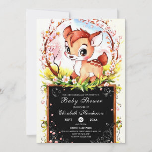 Whimsical Colorful Deer Baby Dusche Einladung