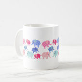 Whimsical Colorful Elephants Coffee Mug Kaffeetasse (Vorderseite Links)