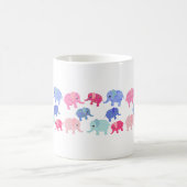Whimsical Colorful Elephants Coffee Mug Kaffeetasse (Mittel)
