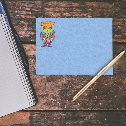 Whimsical Colorful Fantasy Owl Post-it Klebezettel