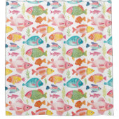 "Whimsical Colorful Fish Dusche Vorhang (Vorderseite)