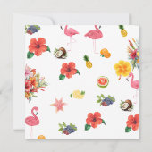 Whimsical Colorful Fun Tropical Flamingle Hochzeit Einladung (Rückseite)