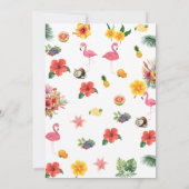 Whimsical Colorful Fun Tropical Flamingle Hochzeit Einladung (Rückseite)