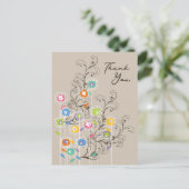 Whimsical Colorful Groovy Flower Garden Vielen Dan Postkarte (Stehend Vorderseite)