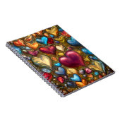Whimsical Colorful Jewel Toned Herz Print Notizblock (Rechte Seite)