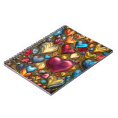 Whimsical Colorful Jewel Toned Herz Print Notizblock (Linke Seite)