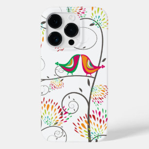 Whimsical Colorful Kissing Summer Birds & Blume Case-Mate iPhone Hülle