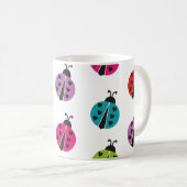 Whimsical Colorful Ladybug Personalisiert Kaffeetasse (VorderseiteRechts)